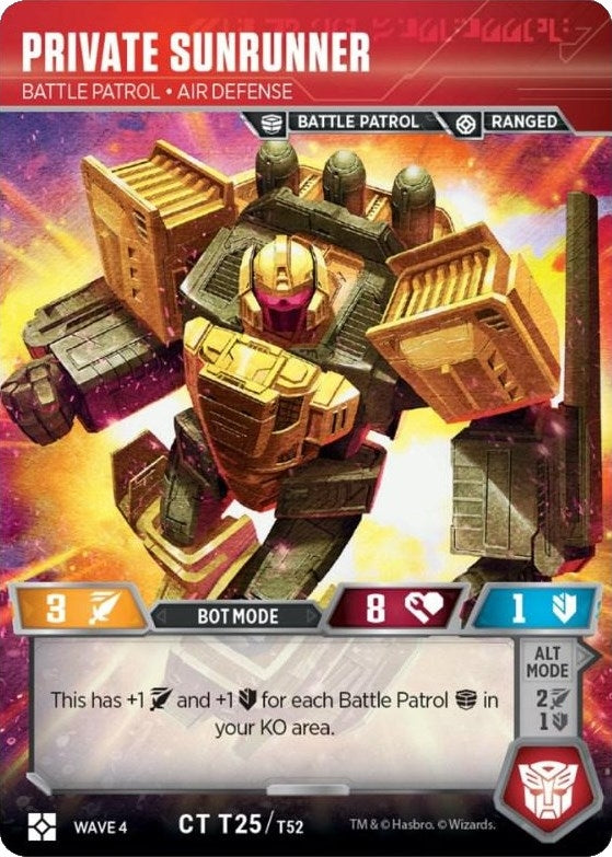 Image for Private Sunrunner - Battle Patrol Air Defense (War for Cybertron: Siege II) (T25) - Transformers TCG