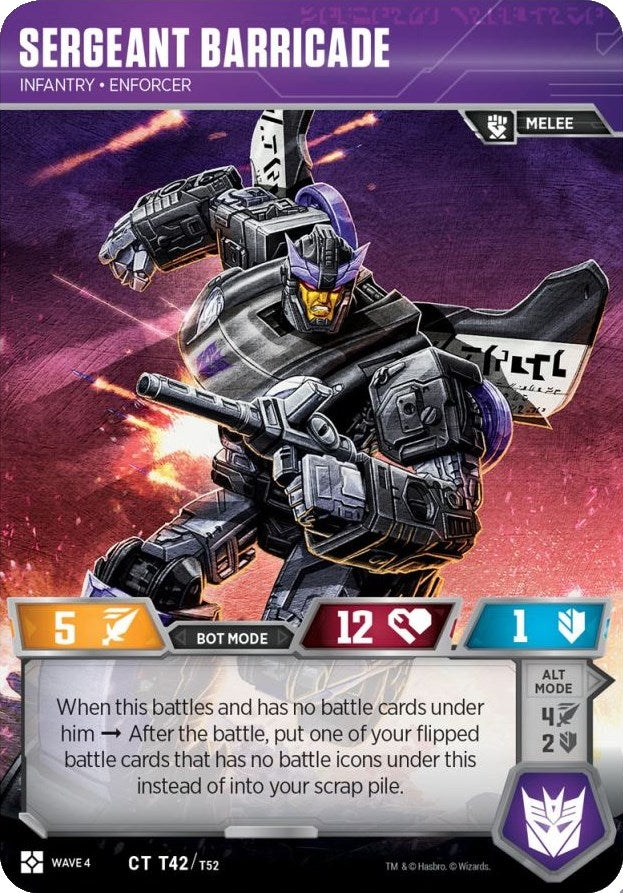 Image for Sergeant Barricade - Infantry Enforcer (War for Cybertron: Siege II) (T42) - Transformers TCG