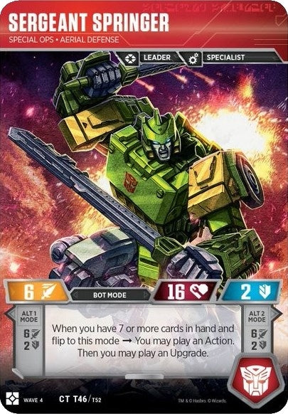 Image for Sergeant Springer - Special Ops Aerial Defense (War for Cybertron: Siege II) (T46) - Transformers TCG