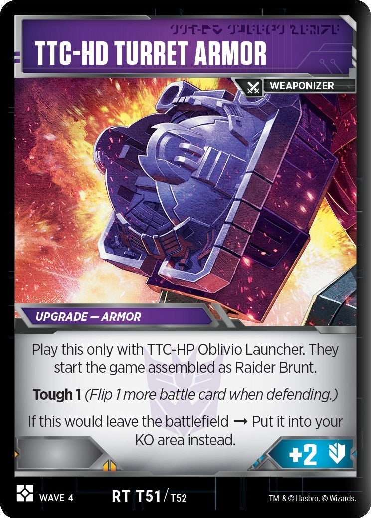 Image for TTC-HD Turret Armor (Raider Brunt Upgrade) (War for Cybertron: Siege II) (T51) - Transformers TCG