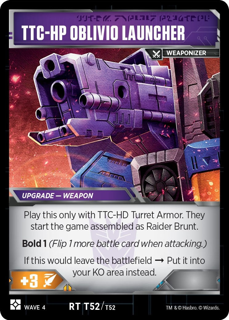 Image for TTC-HP Oblivio Launcher (Raider Brunt Upgrade) (War for Cybertron: Siege II) (T52) - Transformers TCG