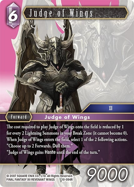 Image for Judge of Wings (Opus X) (10-094R) - Final Fantasy TCG