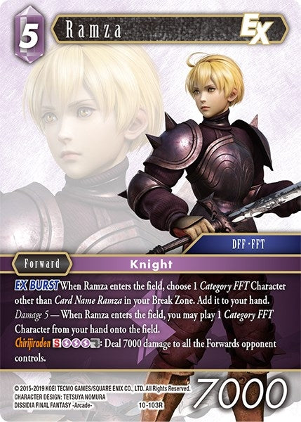 Image for Ramza EX (Opus X) (10-103R) - Final Fantasy TCG