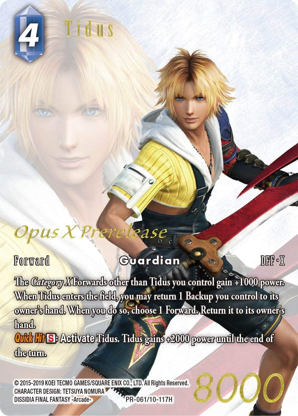Image for Tidus (Prerelease Promo) (FF: Promo Cards) (PR-061/10-117H) - Final Fantasy TCG