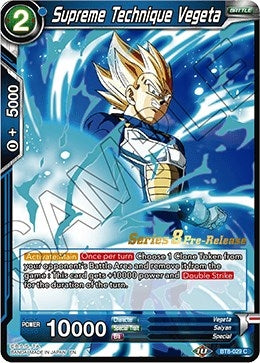 Image for Supreme Technique Vegeta (Malicious Machinations Pre-Release Cards) (BT8-029_PR) - Dragon Ball Super: Masters