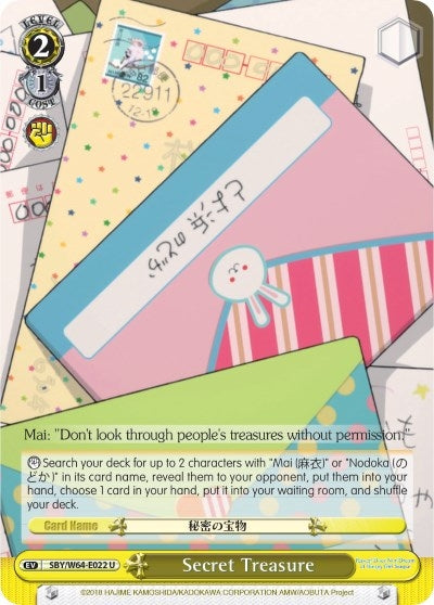 Image for Secret Treasure (Rascal Does Not Dream of Bunny Girl Senpai) (SBY/W64-E022 U) - Weiss Schwarz