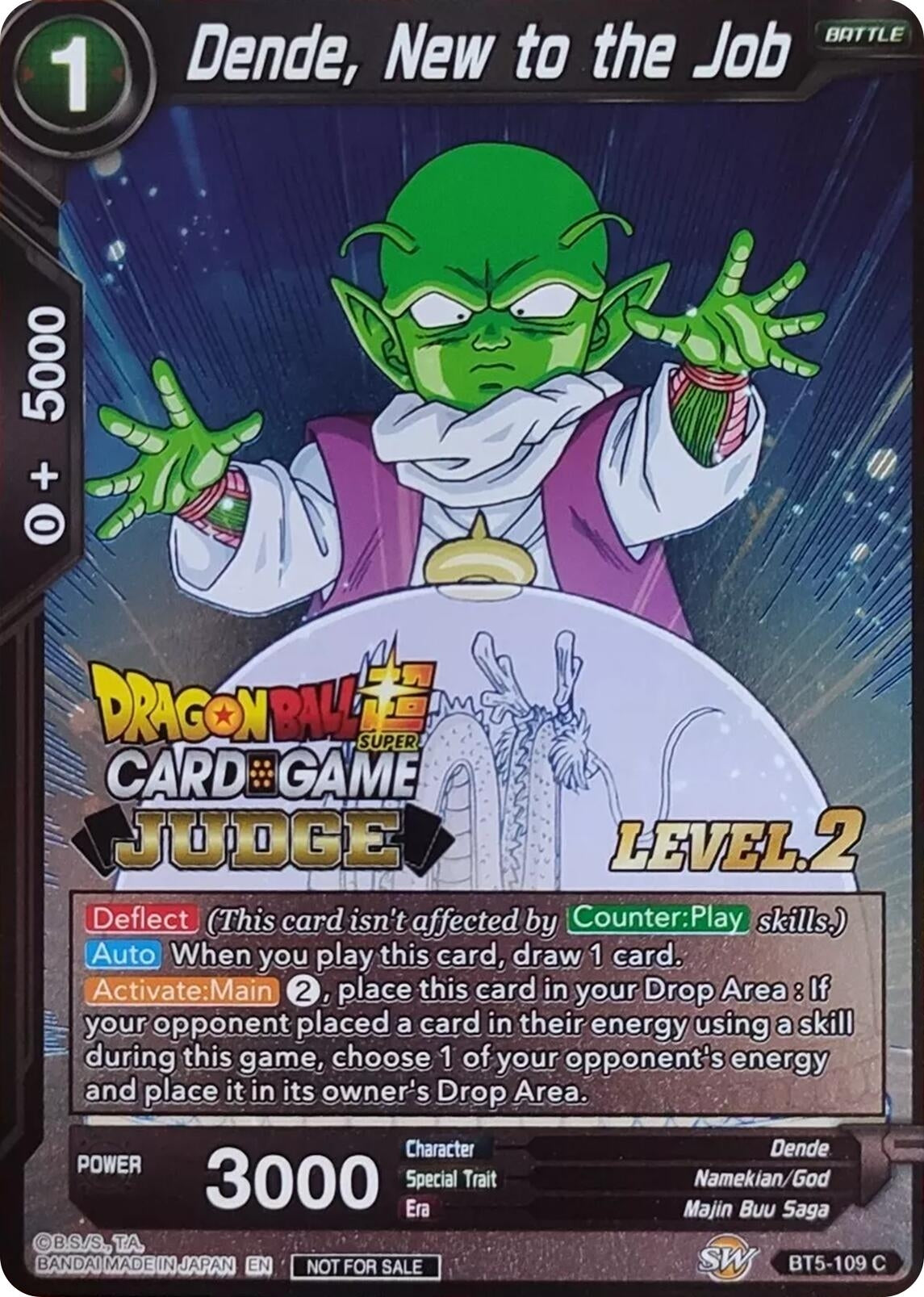Image for Dende, New to the Job (Level 2) (Judge Promotion Cards) (BT5-109) - Dragon Ball Super: Masters