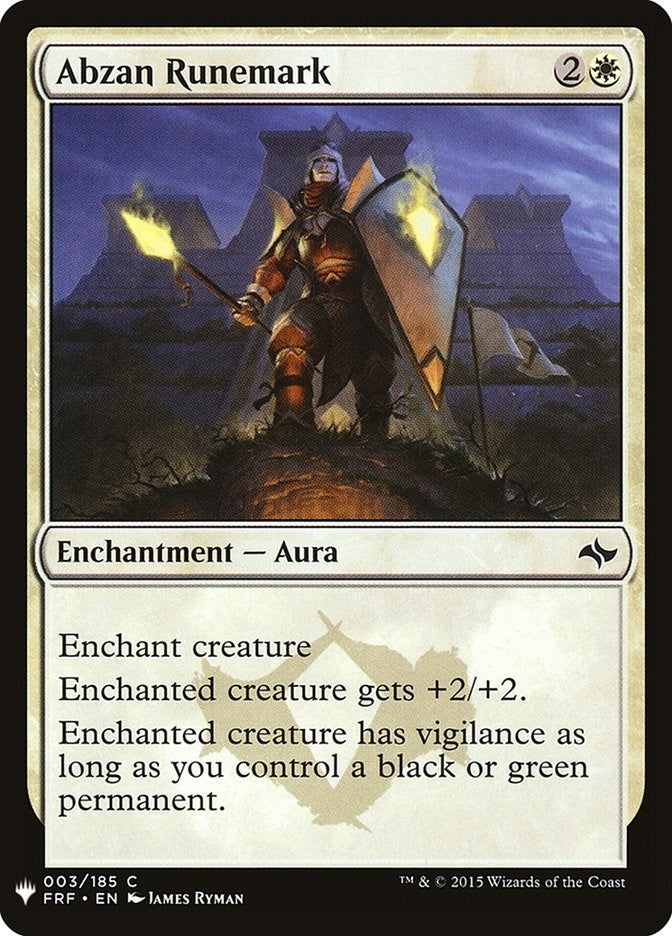 Image for Abzan Runemark (The List Reprints) (3) - Magic: The Gathering