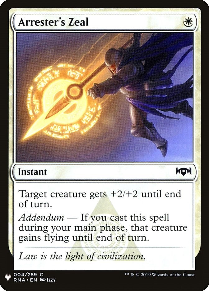 Image for Arrester's Zeal (The List Reprints) (4) - Magic: The Gathering