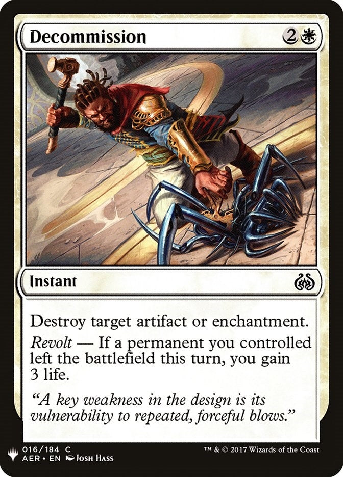Image for Decommission (The List Reprints) (16) - Magic: The Gathering