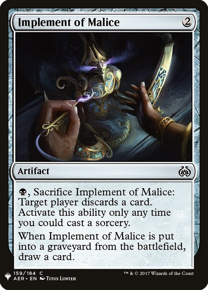 Image for Implement of Malice (The List Reprints) (159) - Magic: The Gathering