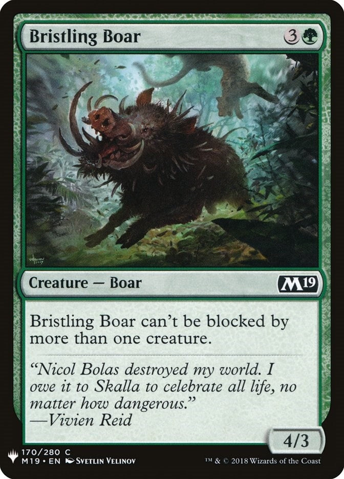 Image for Bristling Boar (The List Reprints) (170) - Magic: The Gathering