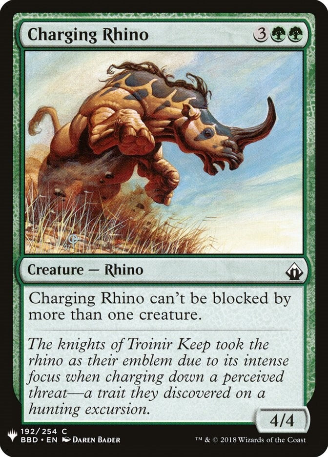 Image for Charging Rhino (The List Reprints) (192) - Magic: The Gathering