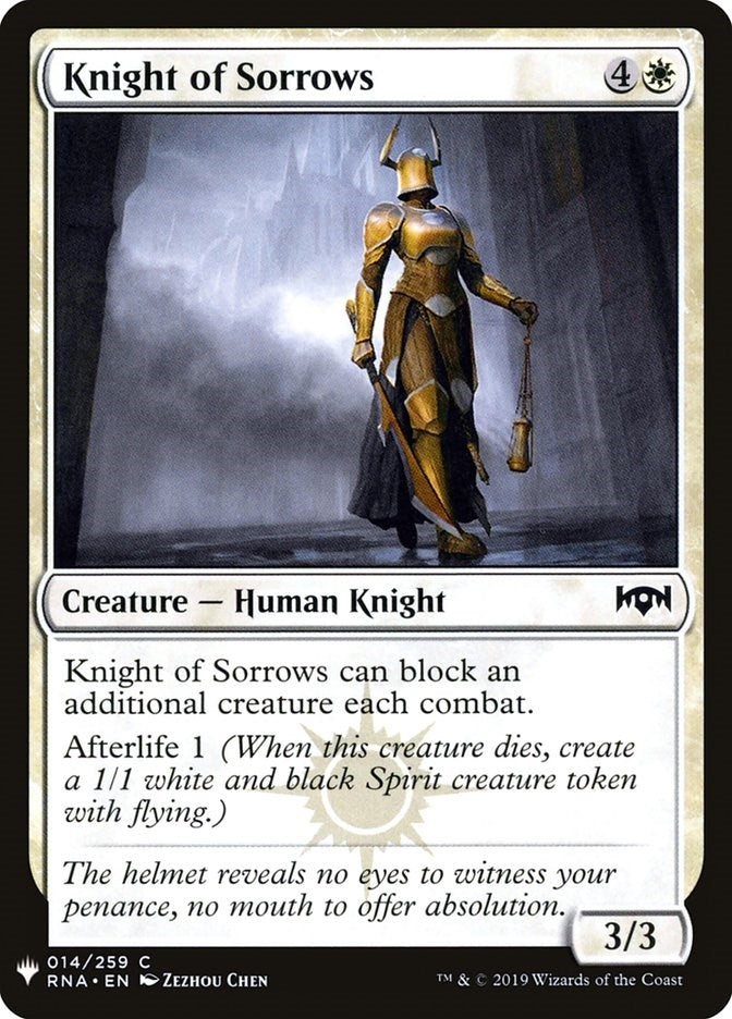 Image for Knight of Sorrows (The List Reprints) (14) - Magic: The Gathering
