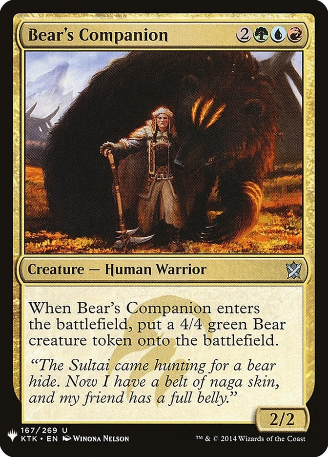 Image for Bear's Companion (The List Reprints) (167) - Magic: The Gathering