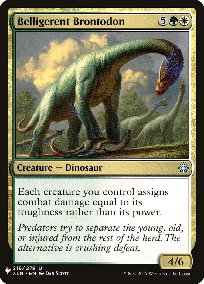 Image for Belligerent Brontodon (The List Reprints) (218) - Magic: The Gathering