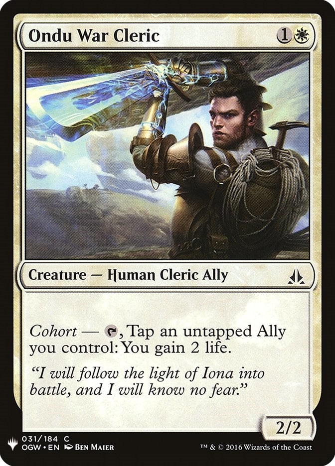 Image for Ondu War Cleric (The List Reprints) (31) - Magic: The Gathering