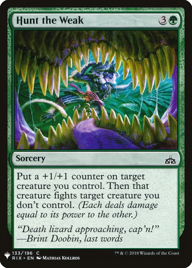 Image for Hunt the Weak (The List Reprints) (133) - Magic: The Gathering