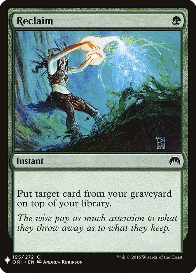 Image for Reclaim (The List Reprints) (195) - Magic: The Gathering