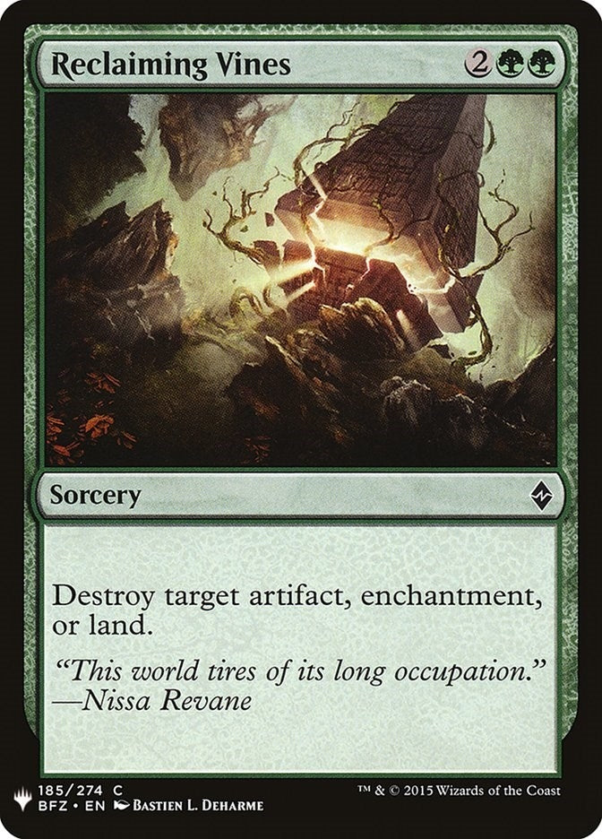 Image for Reclaiming Vines (The List Reprints) (185) - Magic: The Gathering