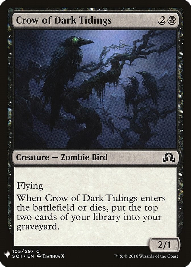 Image for Crow of Dark Tidings (The List Reprints) (105) - Magic: The Gathering