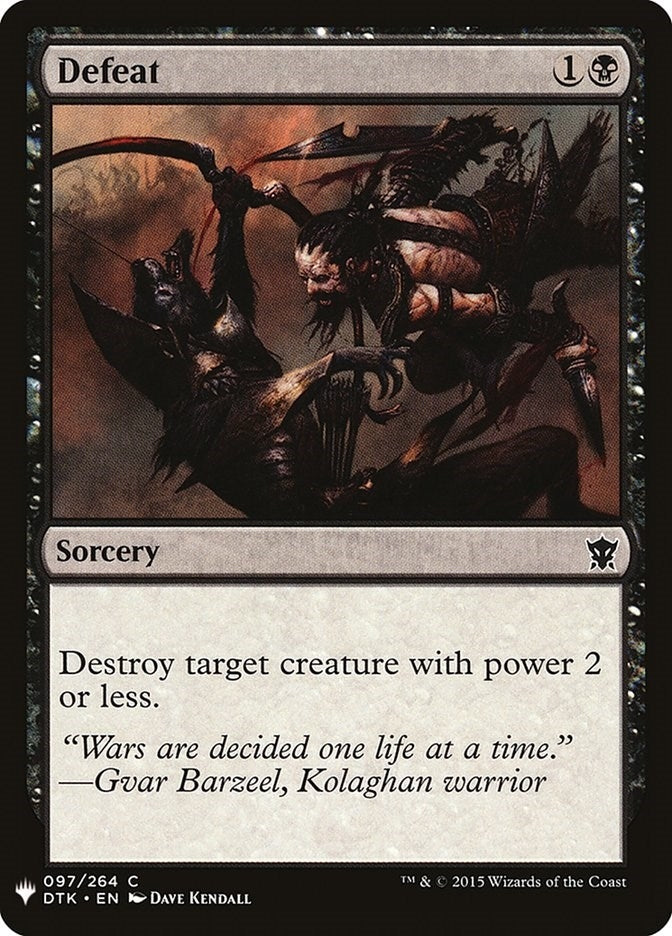 Image for Defeat (The List Reprints) (97) - Magic: The Gathering