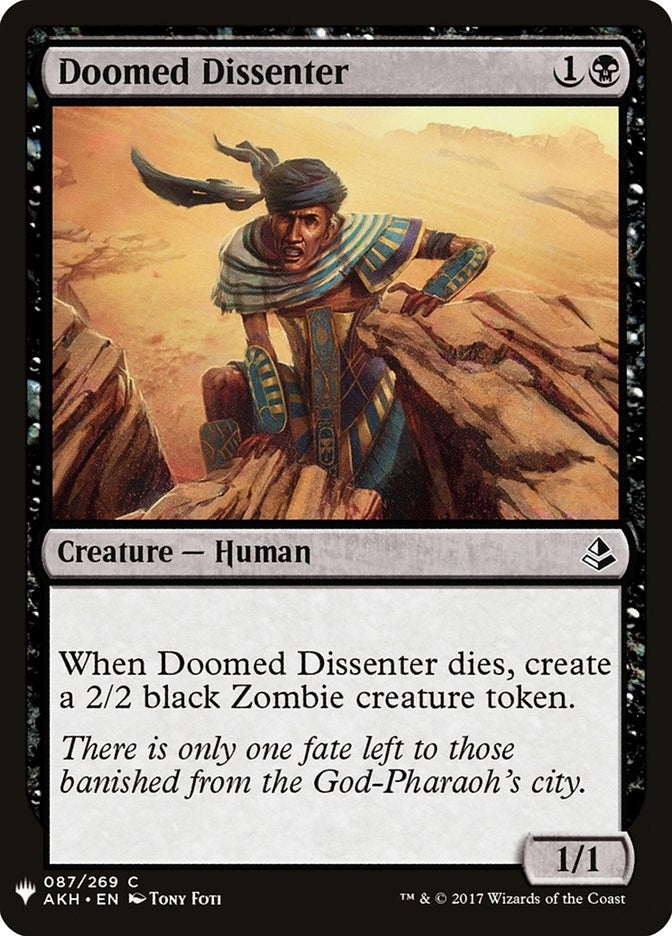 Image for Doomed Dissenter (The List Reprints) (87) - Magic: The Gathering