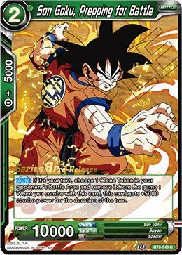 Image for Son Goku, Prepping for Battle (Malicious Machinations Pre-Release Cards) (BT8-046_PR) - Dragon Ball Super: Masters