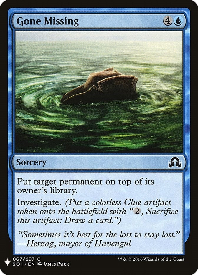 Image for Gone Missing (The List Reprints) (67) - Magic: The Gathering