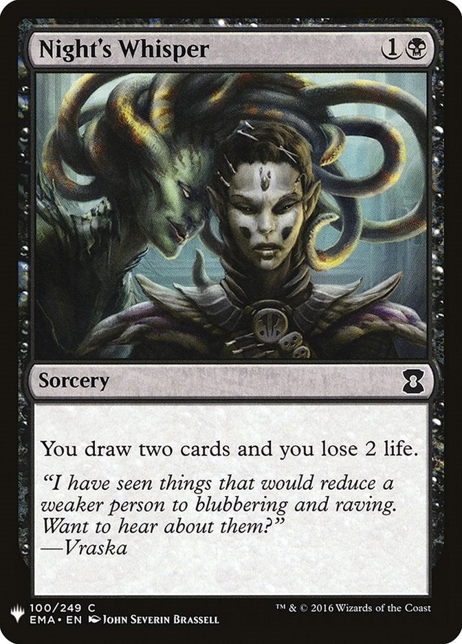Image for Night's Whisper (The List Reprints) (100) - Magic: The Gathering