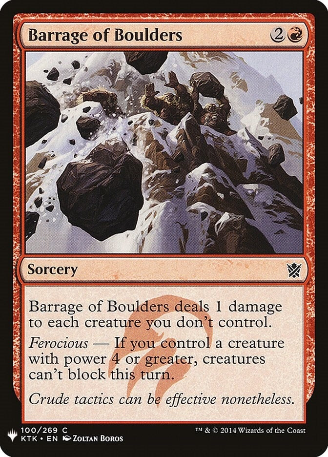 Image for Barrage of Boulders (The List Reprints) (100) - Magic: The Gathering