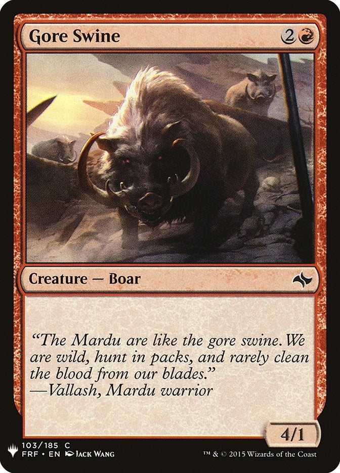 Image for Gore Swine (The List Reprints) (103) - Magic: The Gathering