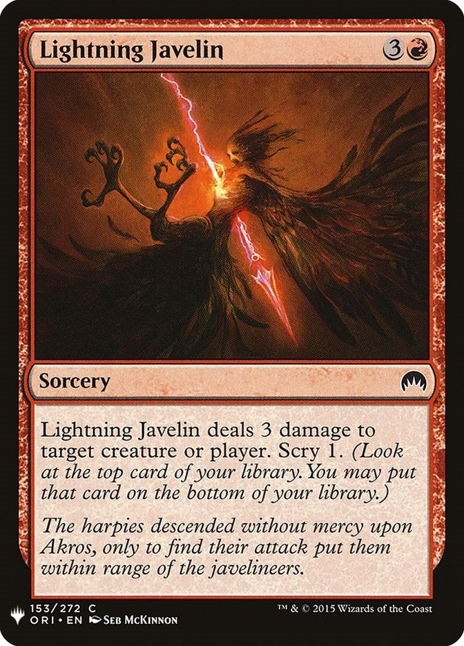 Image for Lightning Javelin (The List Reprints) (153) - Magic: The Gathering