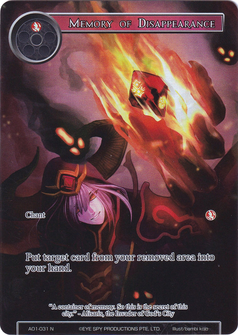Image for Memory of Disappearance (Full Art) (Alice Origin) (AO1-031) - Force of Will
