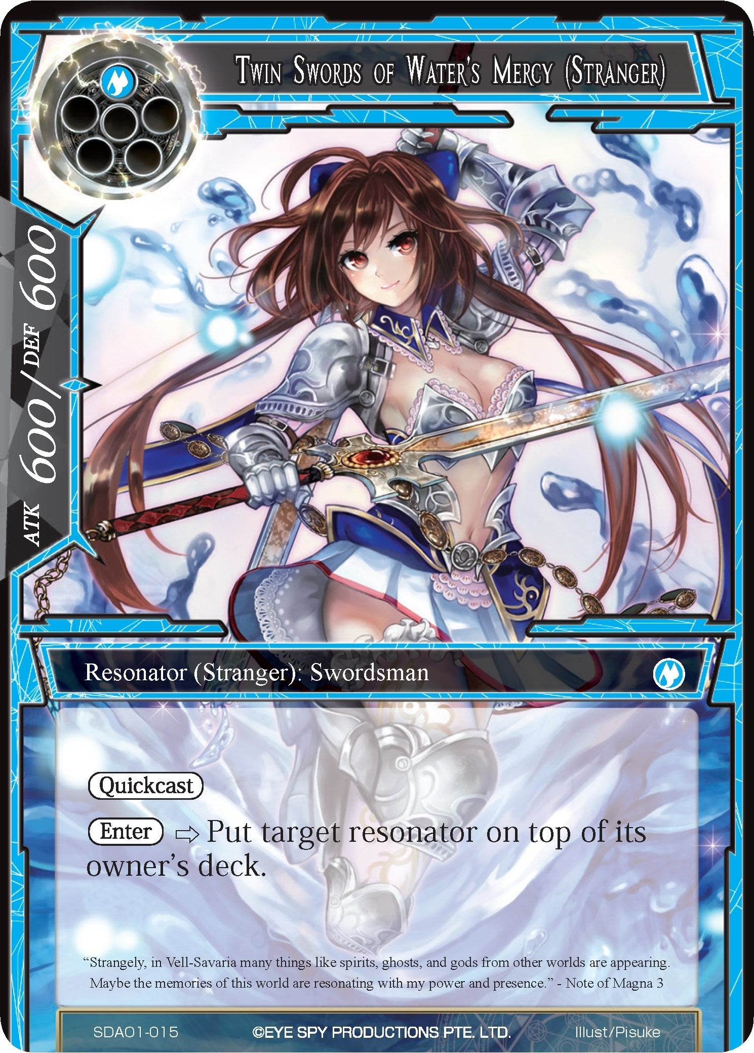 Image for Twin Swords of Water's Mercy (Stranger) (Alice Origin Starter Deck) (SDAO1-015) - Force of Will