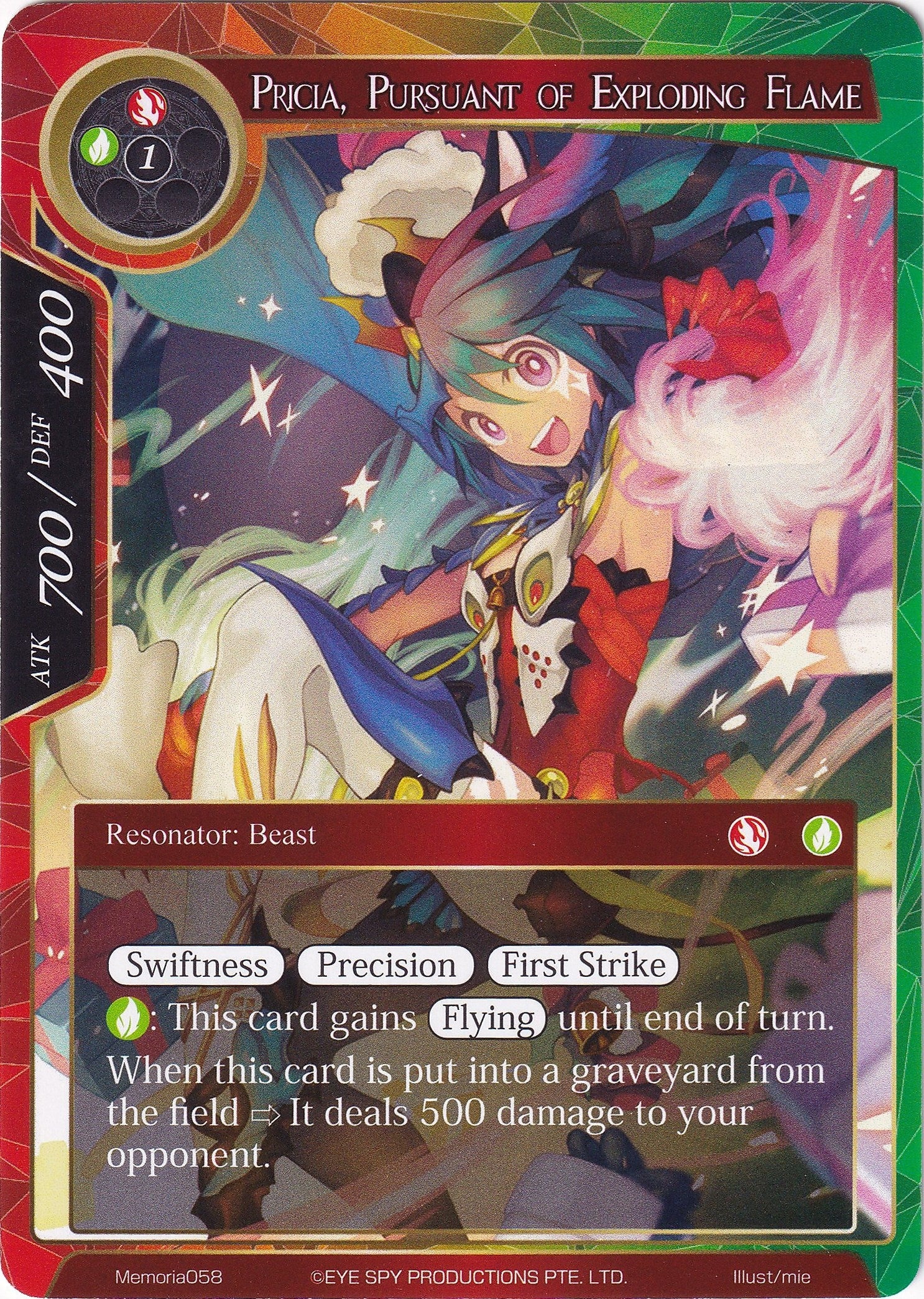 Image for Pricia, Pursuant of Exploding Flame (Alice Origin Memoria Cards) (Memoria058) - Force of Will