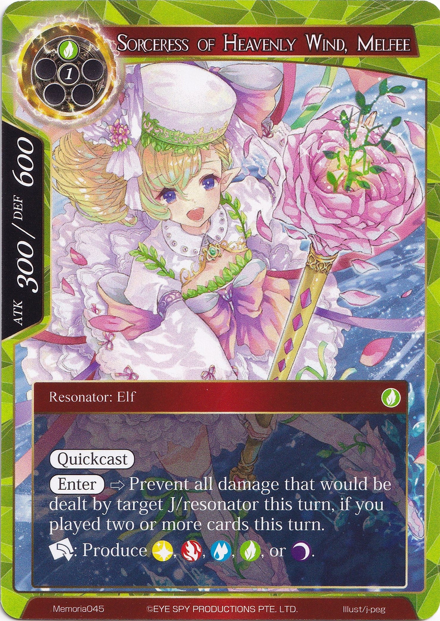 Image for Sorceress of Heavenly Wind, Melfee (Alice Origin Memoria Cards) (Memoria045) - Force of Will