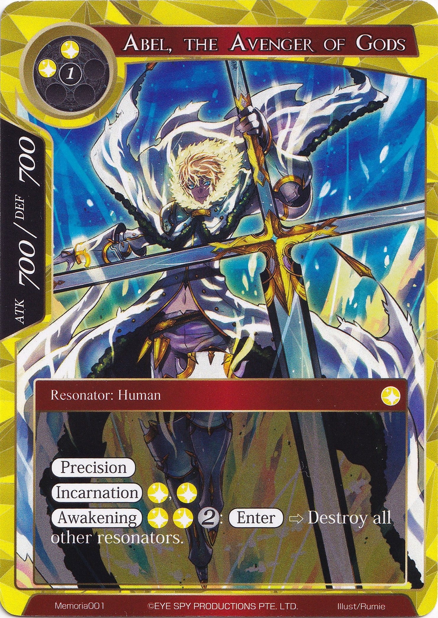 Image for Abel, the Avenger of Gods (Alice Origin Memoria Cards) (Memoria001) - Force of Will