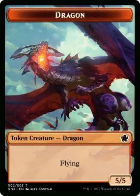 Image for Dragon // Dinosaur Double-Sided Token (Magic Game Night 2019) (2 // 3) - Magic: The Gathering