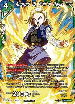Image for Android 18, Full of Rage (Promotion Cards) (P-172) - Dragon Ball Super: Masters