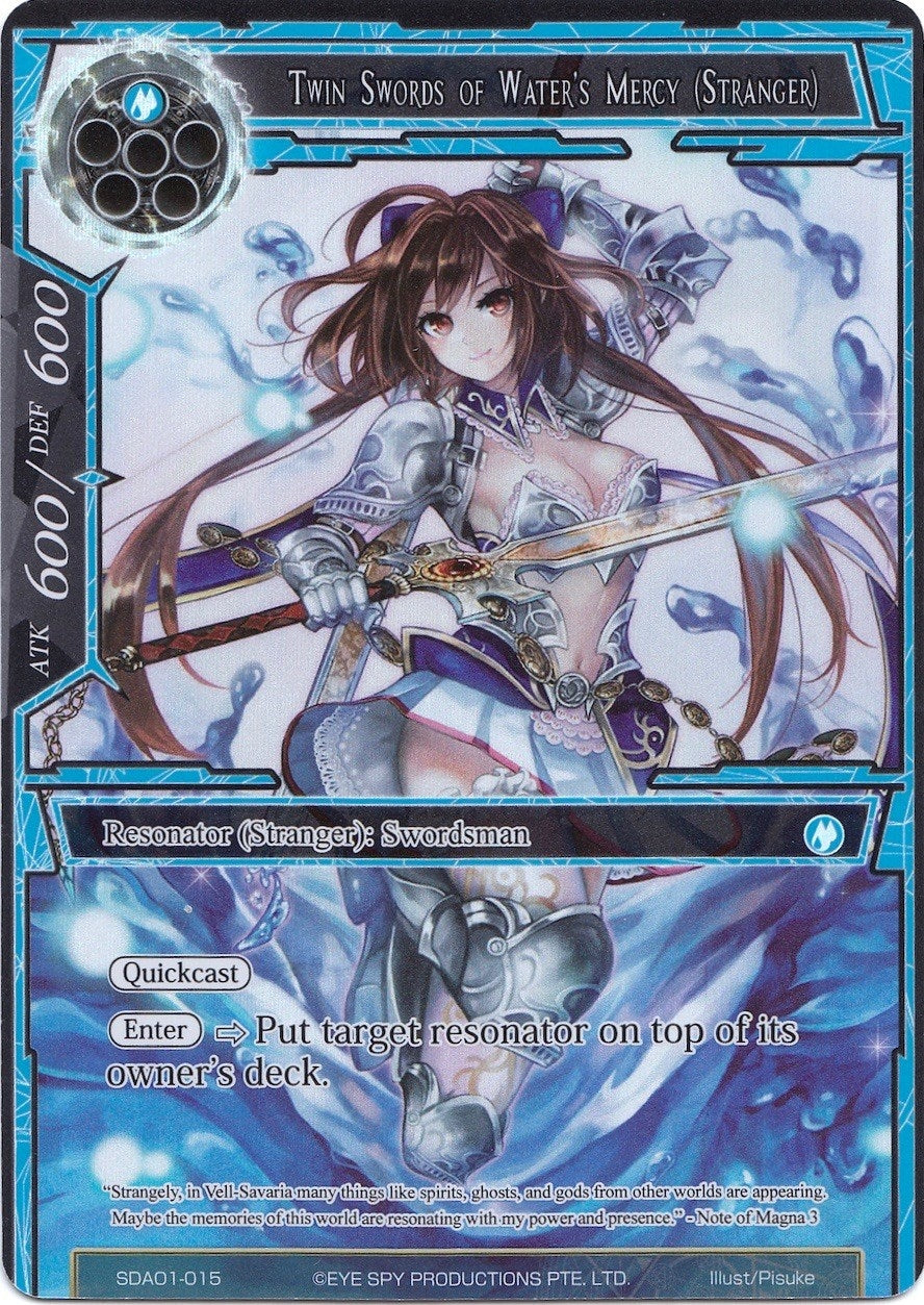 Image for Twin Swords of Water's Mercy (Stranger) (Full Art) (Alice Origin Starter Deck) (SDAO1-015) - Force of Will