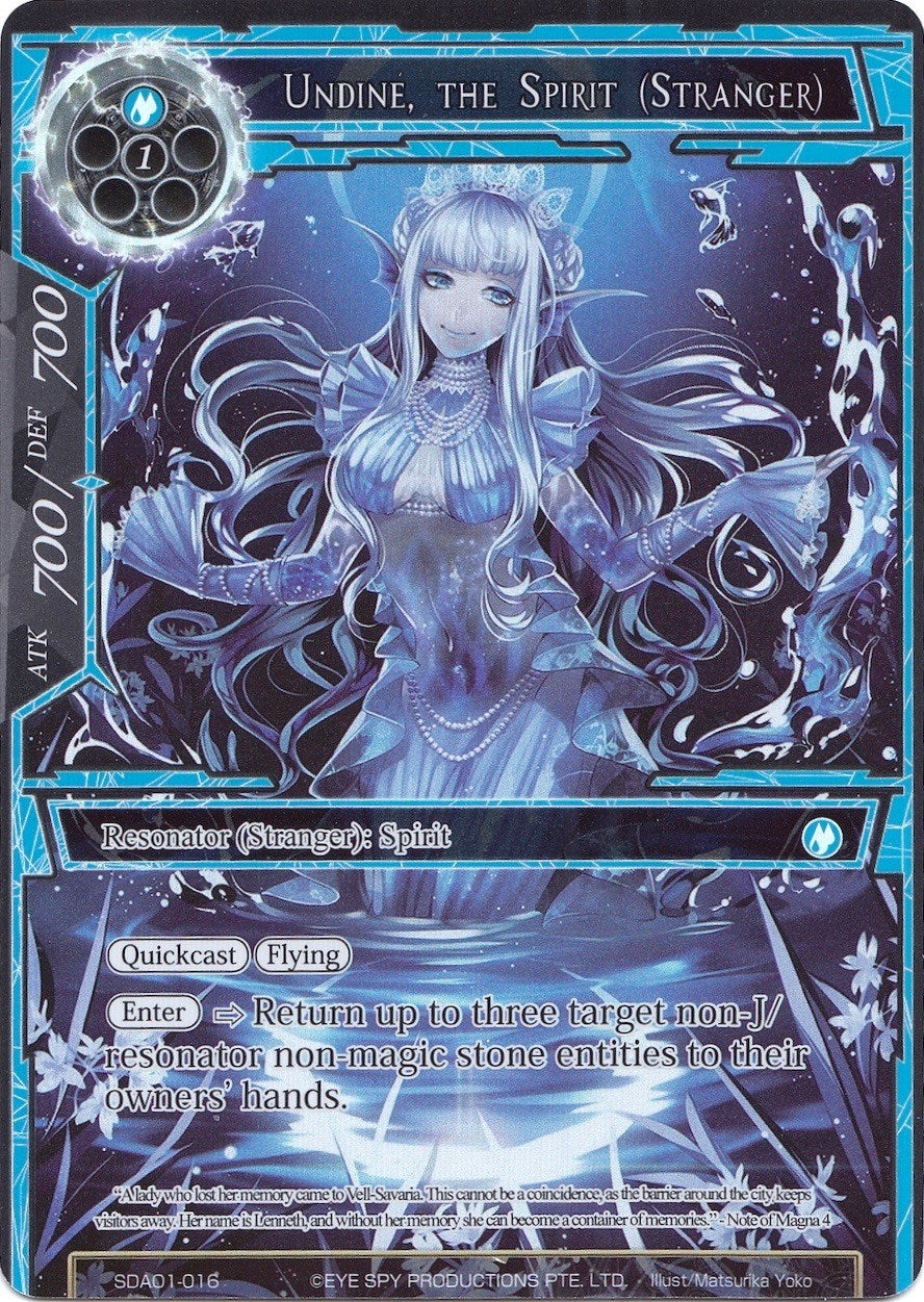 Image for Undine, the Spirit (Stranger) (Full Art) (Alice Origin Starter Deck) (SDAO1-016) - Force of Will