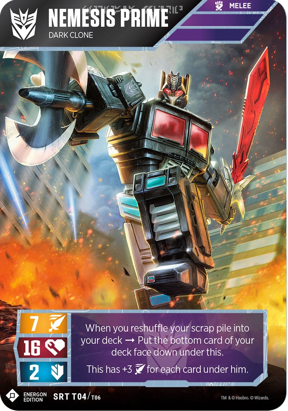 Image for Nemesis Prime - Dark Clone (Energon Edition) (Wave 1) (T04) - Transformers TCG