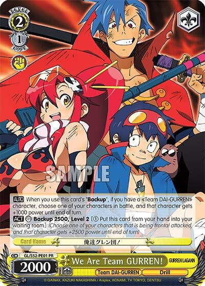 Image for We Are Team GURREN! (Gurren Lagann) (GL/S52-PE01 PR) - Weiss Schwarz