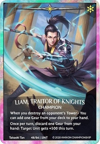 Image for Liam, Traitor of Knights (Rainbow Metal Prize Card) (Argent Saga Promos) (48/86 1INT) - Argent Saga TCG