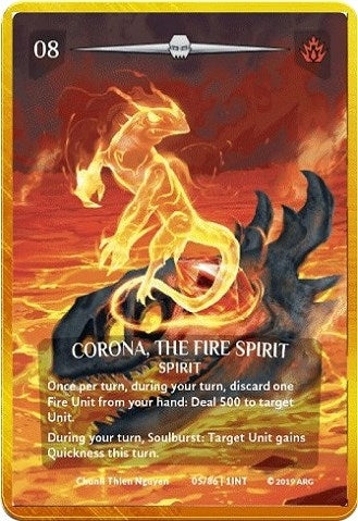 Image for Corona, the Fire Spirit (Gold Metal Prize Card) (Argent Saga Promos) (5/86 | 1INT) - Argent Saga TCG