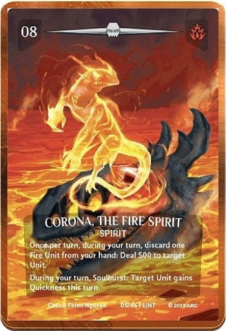Image for Corona, the Fire Spirit (Bronze Metal Prize Card) (Argent Saga Promos) (5/86 | 1INT) - Argent Saga TCG