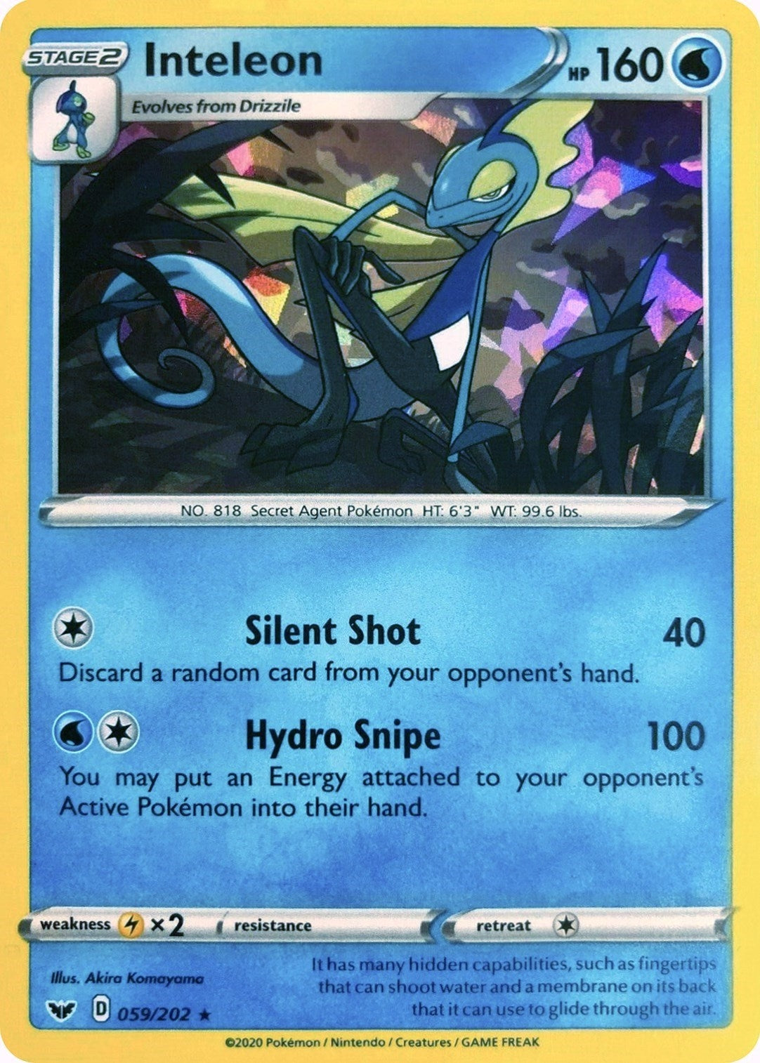 Image for Inteleon - 059/202 (Cracked Ice Holo) (Deck Exclusives) (059/202) - Pokemon