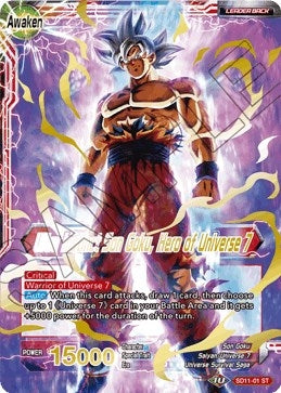 Image for Son Goku // Ultra Instinct Son Goku, Hero of Universe 7 (Universal Onslaught) (SD11-01) - Dragon Ball Super: Masters