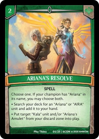 Image for Ariana's Resolve (Expansion Pack 3: Conviction) (01/25 | 6CON) - Argent Saga TCG
